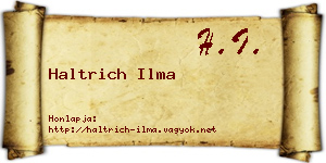 Haltrich Ilma névjegykártya